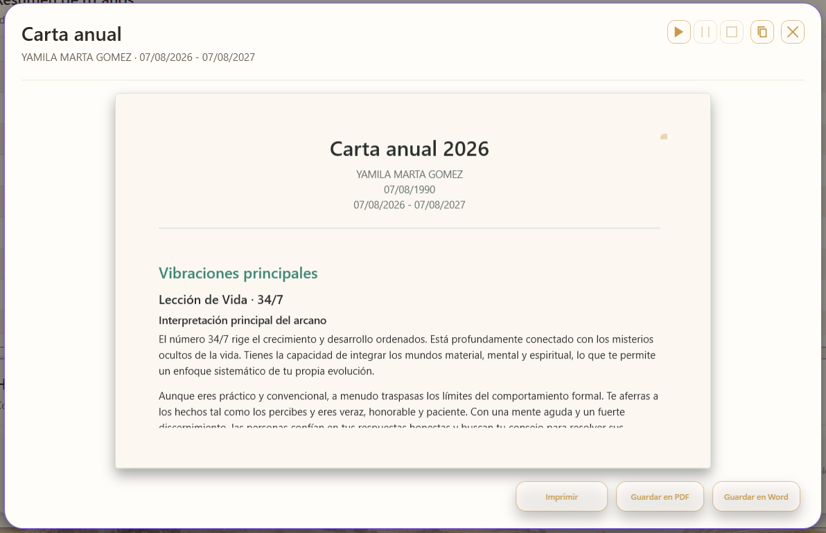 Vista de la Carta anual del Módulo 2 de EN10.